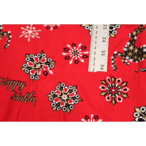 Cherokee‎ XL Red Holiday Christmas Scrub Top Happy Holidays Reindeer - Picture 6 of 10